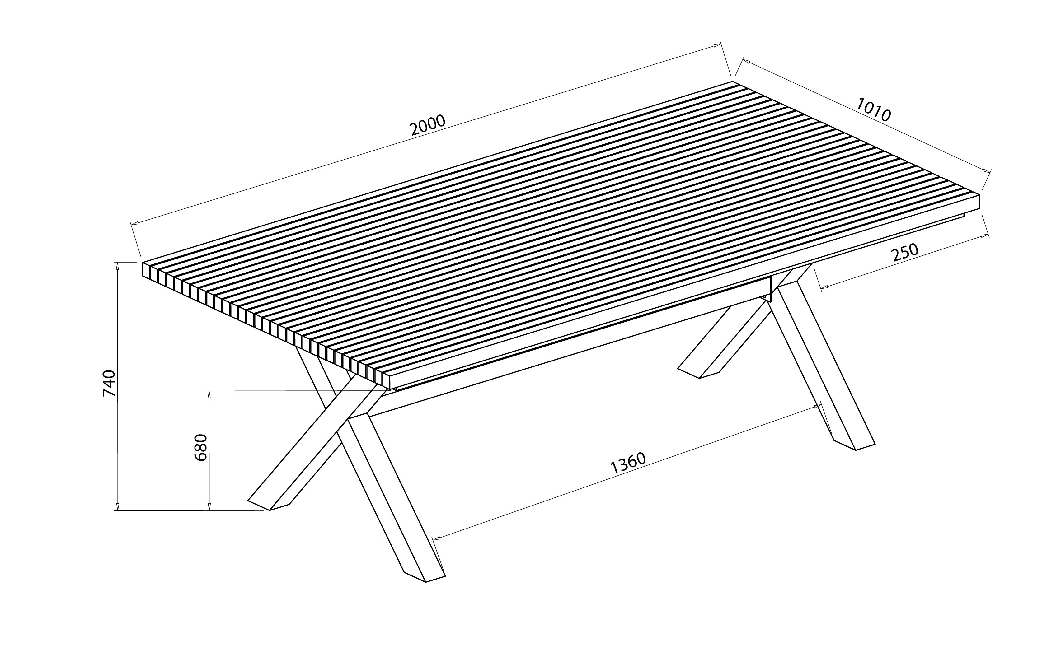 Eden 6 Seat Dining Set dimensions